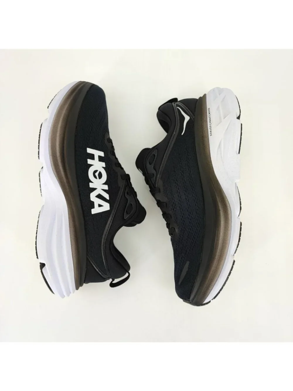 HOKA Bondi 8 Women's Size 8 US Running Shoes Mesh Black White 1127952 BWHT